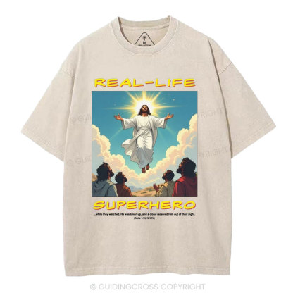 Real Life Superhero Christian Washed T-Shirt