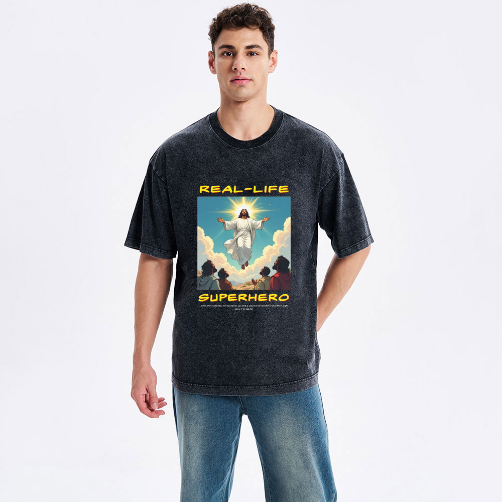Real Life Superhero Christian Washed T-Shirt
