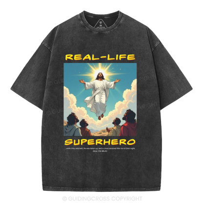 Real Life Superhero Christian Washed T-Shirt