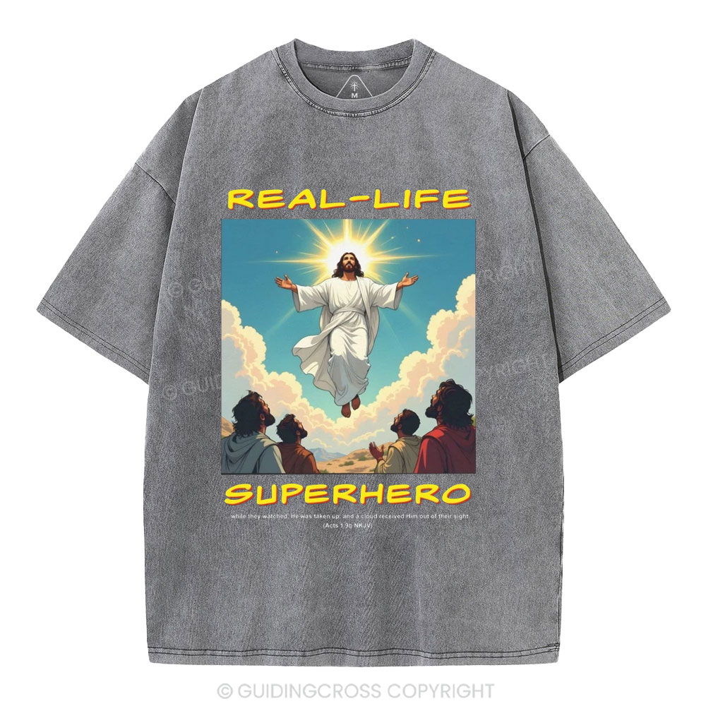 Real Life Superhero Christian Washed T-Shirt