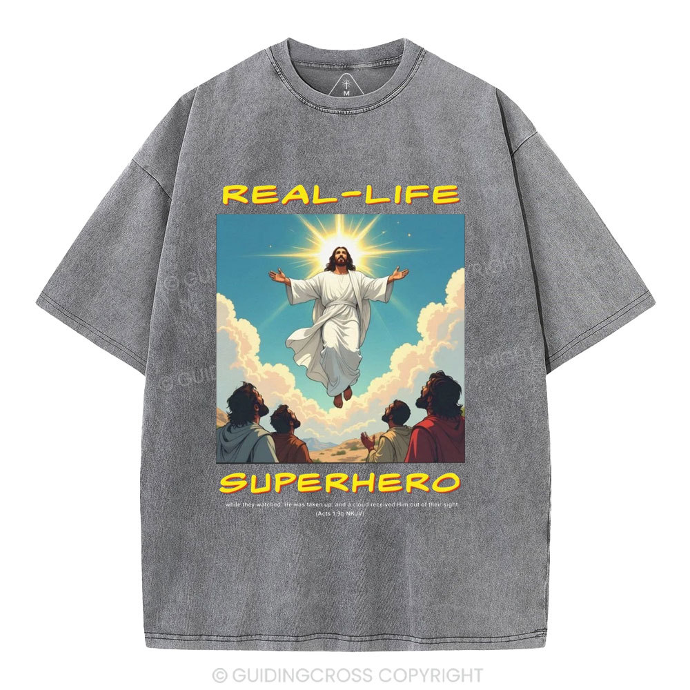 Real Life Superhero Christian Washed T-Shirt