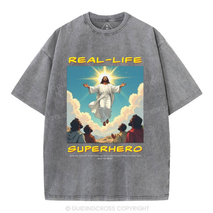 Real Life Superhero Christian Washed T-Shirt