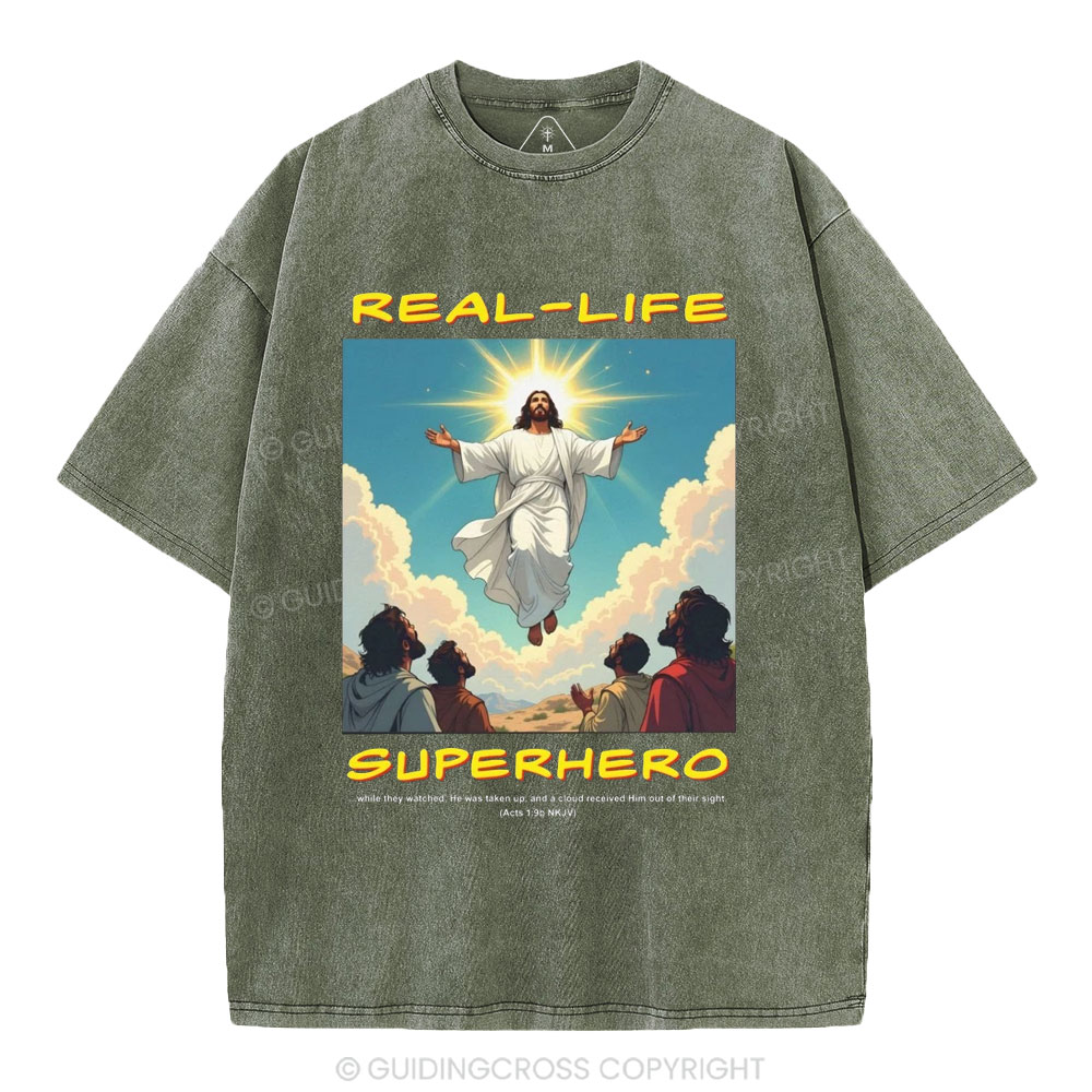 Real Life Superhero Christian Washed T-Shirt