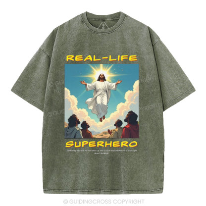 Real Life Superhero Christian Washed T-Shirt