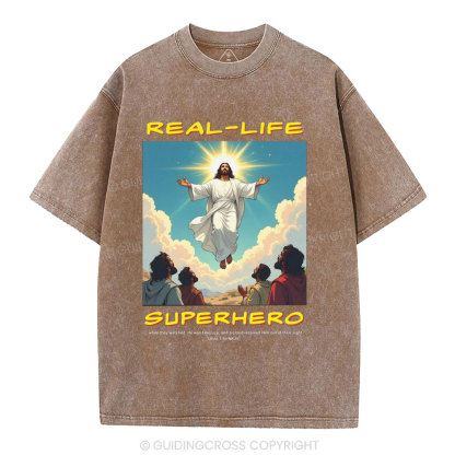Real Life Superhero Christian Washed T-Shirt