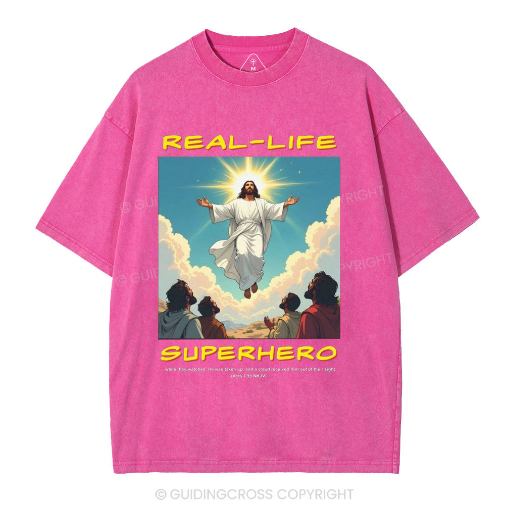 Real Life Superhero Christian Washed T-Shirt