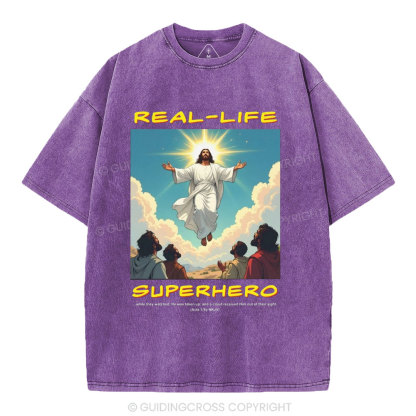 Real Life Superhero Christian Washed T-Shirt