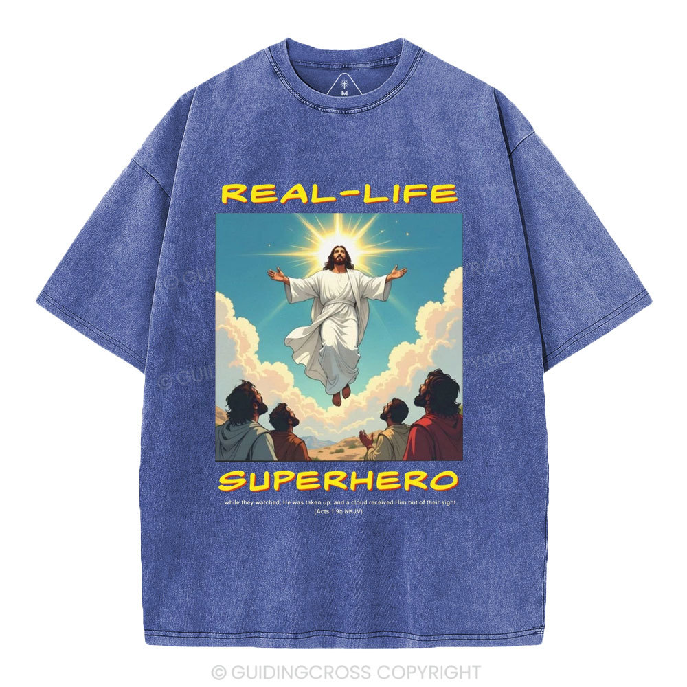 Real Life Superhero Christian Washed T-Shirt