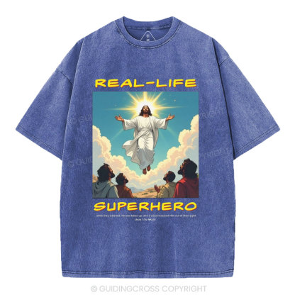 Real Life Superhero Christian Washed T-Shirt