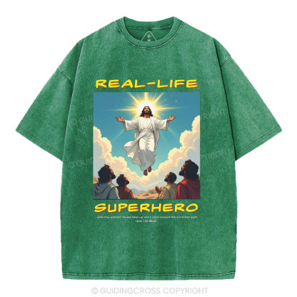 Real Life Superhero Christian Washed T-Shirt