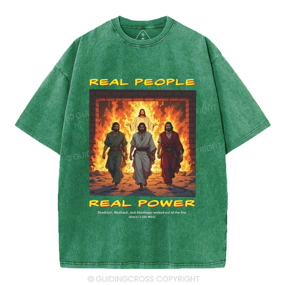 Real People Real Power Christian Washed T-Shirt