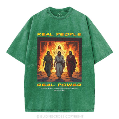 Real People Real Power Christian Washed T-Shirt