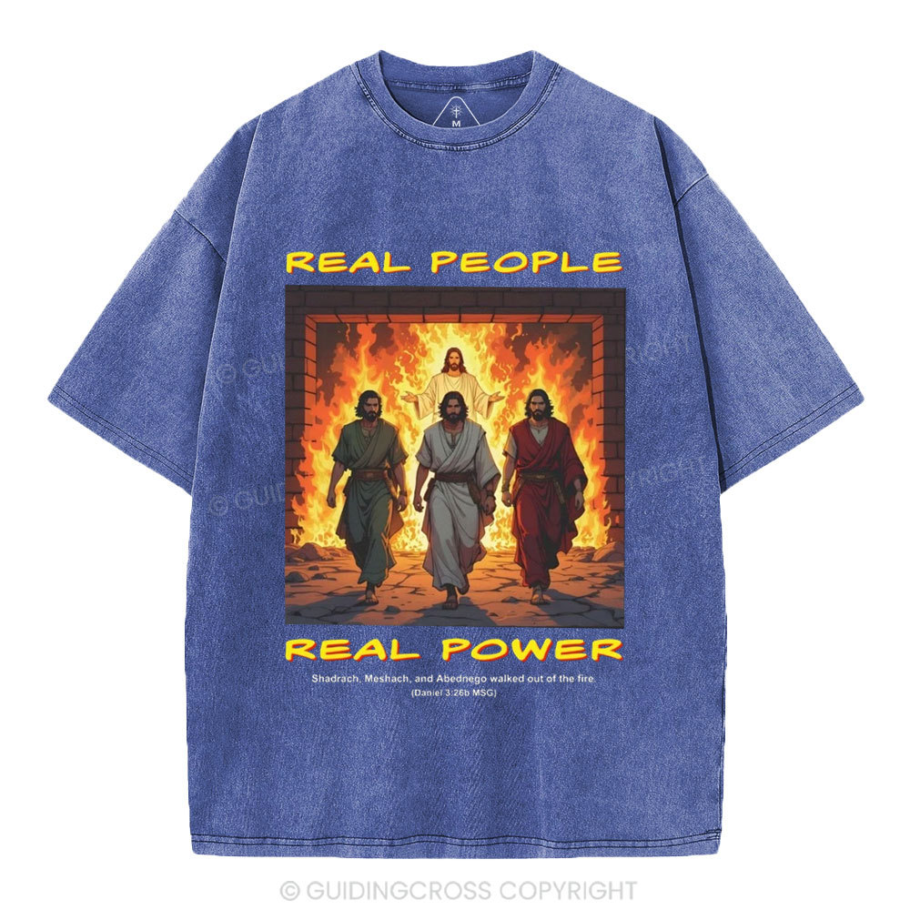 Real People Real Power Christian Washed T-Shirt