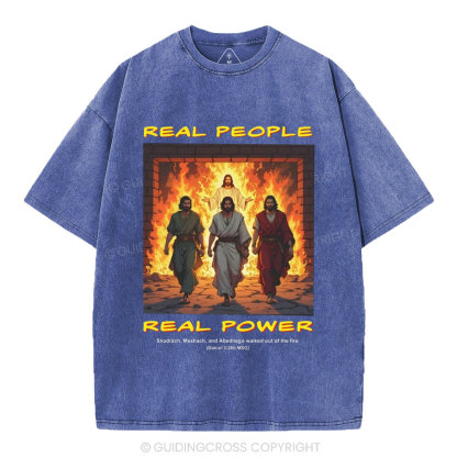 Real People Real Power Christian Washed T-Shirt