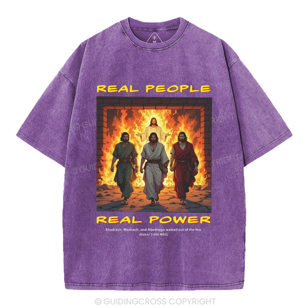 Real People Real Power Christian Washed T-Shirt
