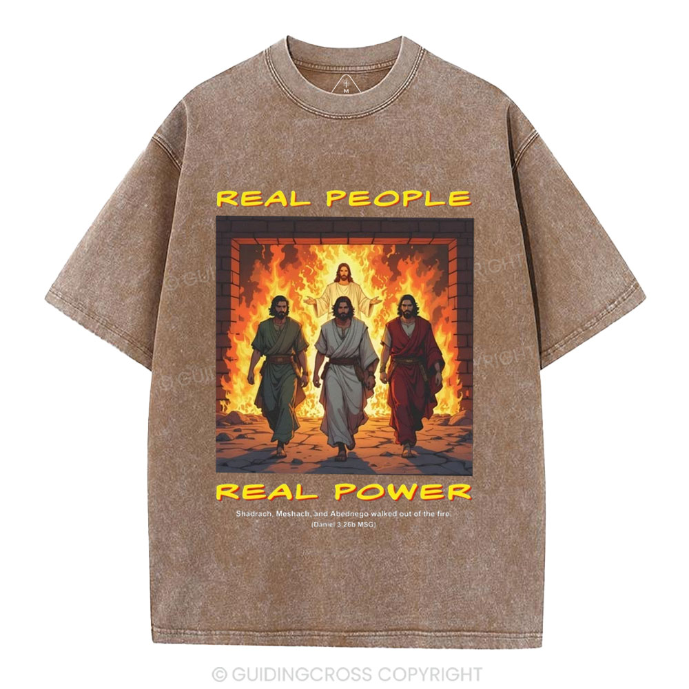 Real People Real Power Christian Washed T-Shirt