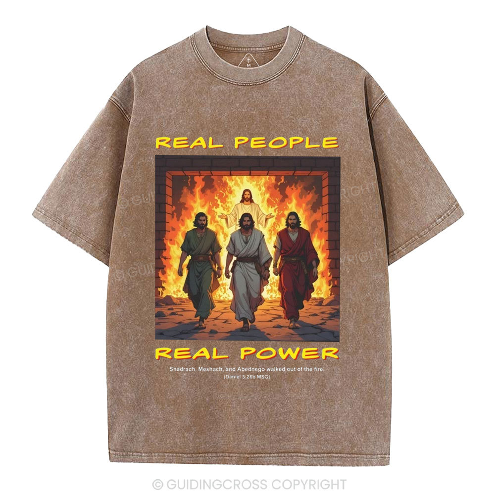 Real People Real Power Christian Washed T-Shirt