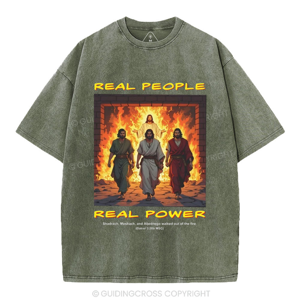 Real People Real Power Christian Washed T-Shirt