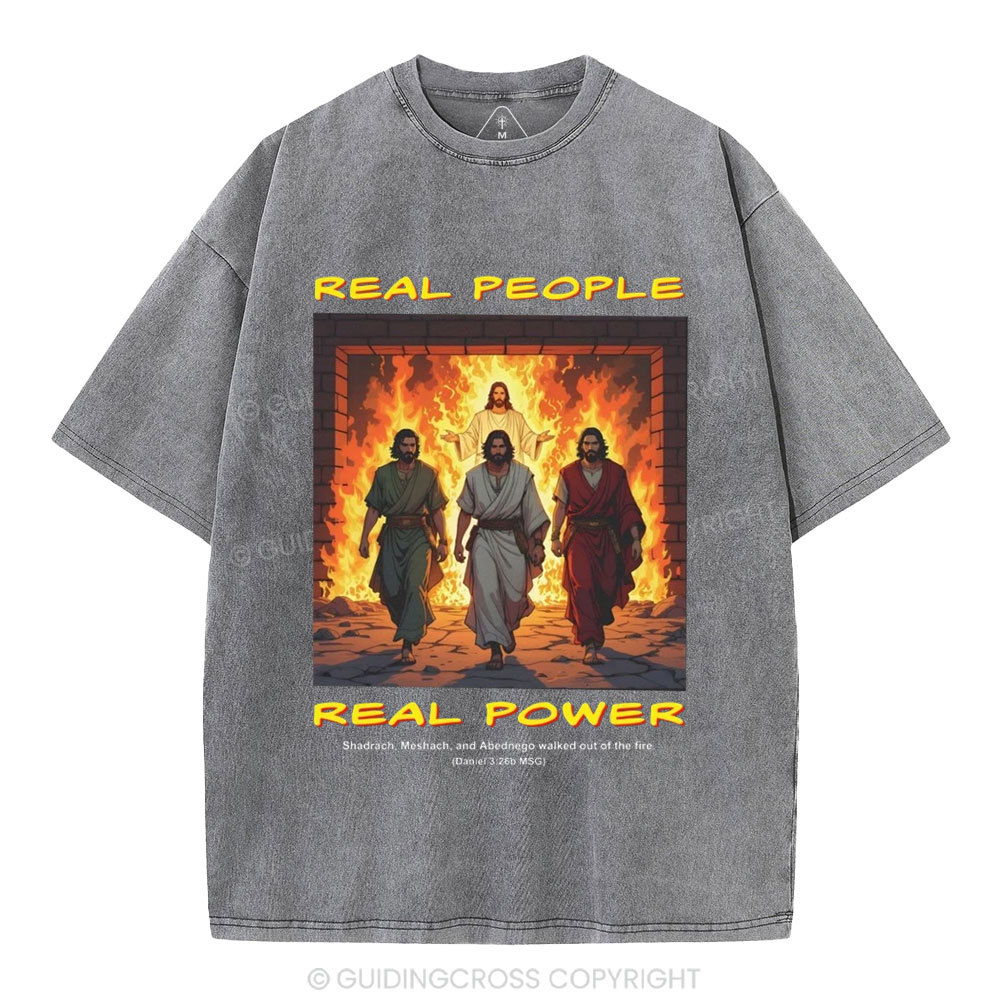 Real People Real Power Christian Washed T-Shirt
