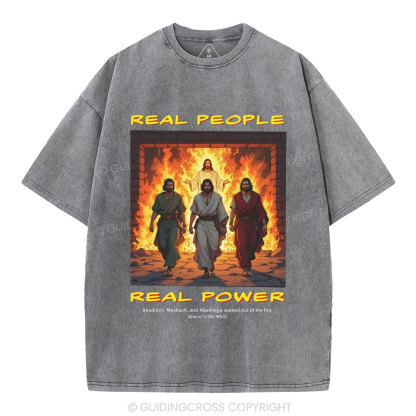 Real People Real Power Christian Washed T-Shirt