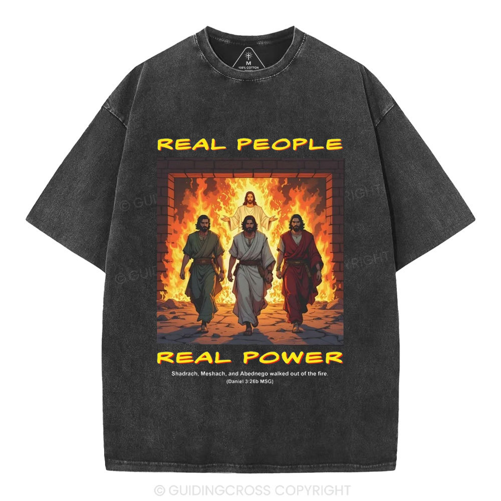 Real People Real Power Christian Washed T-Shirt
