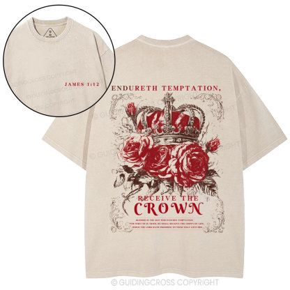 Receive The Crown Christian Washed T-Shirt