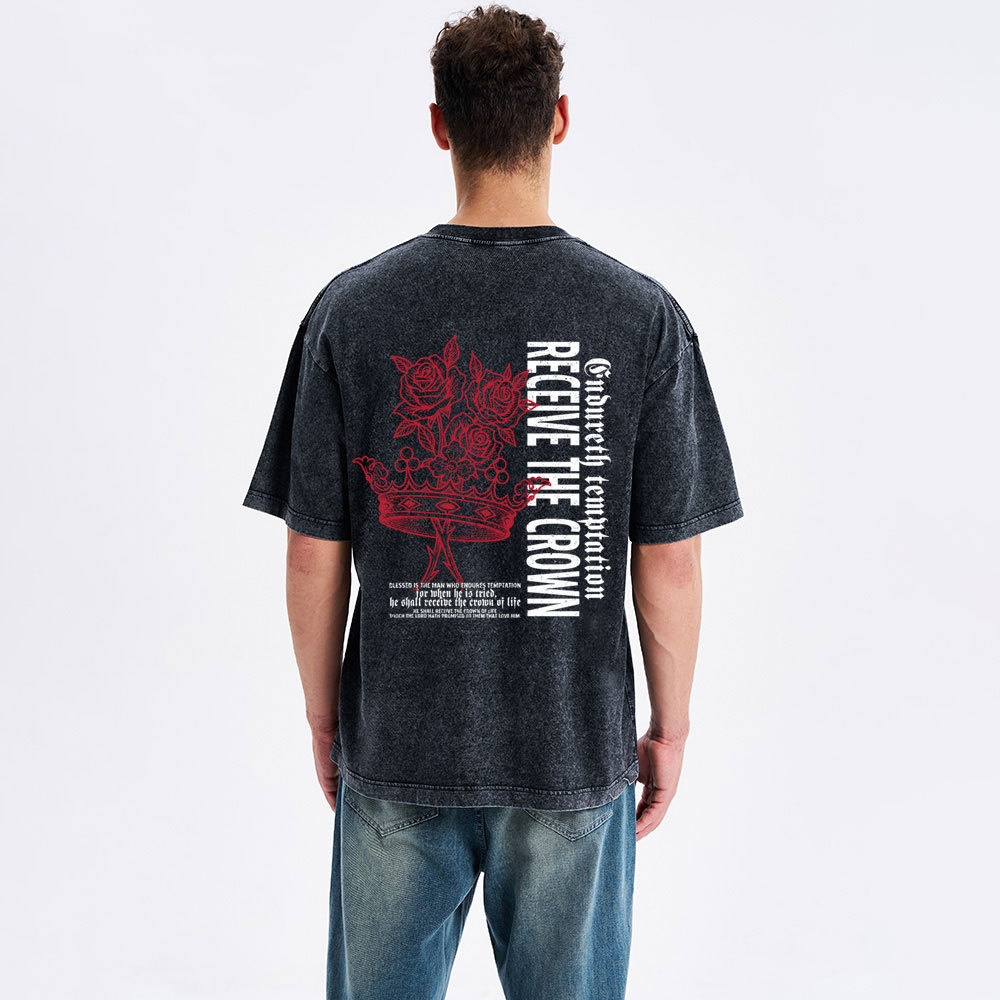 Receive The Crown Christian Washed T-Shirt