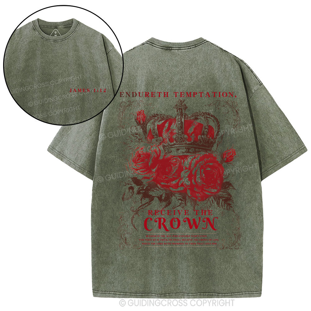 Receive The Crown Christian Washed T-Shirt