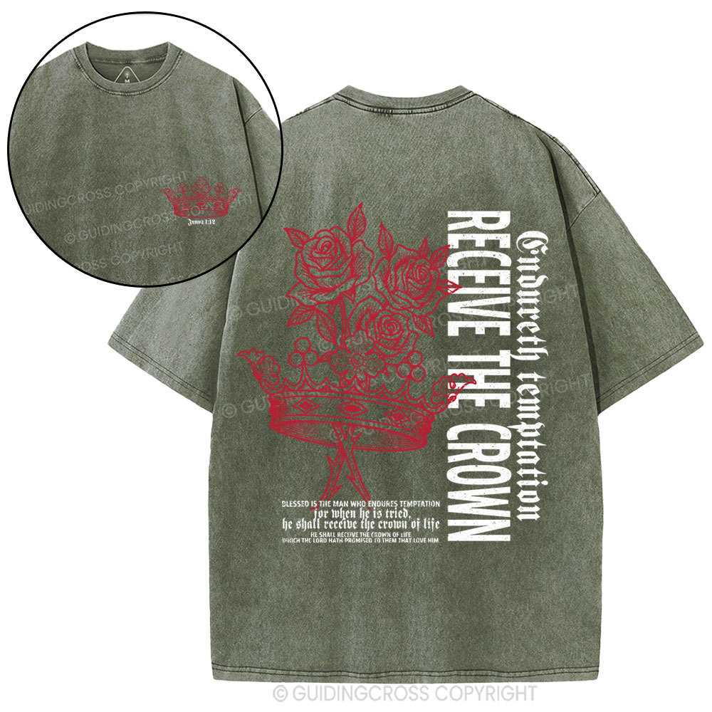 Receive The Crown Christian Washed T-Shirt