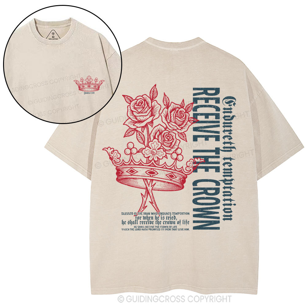 Receive The Crown Christian Washed T-Shirt