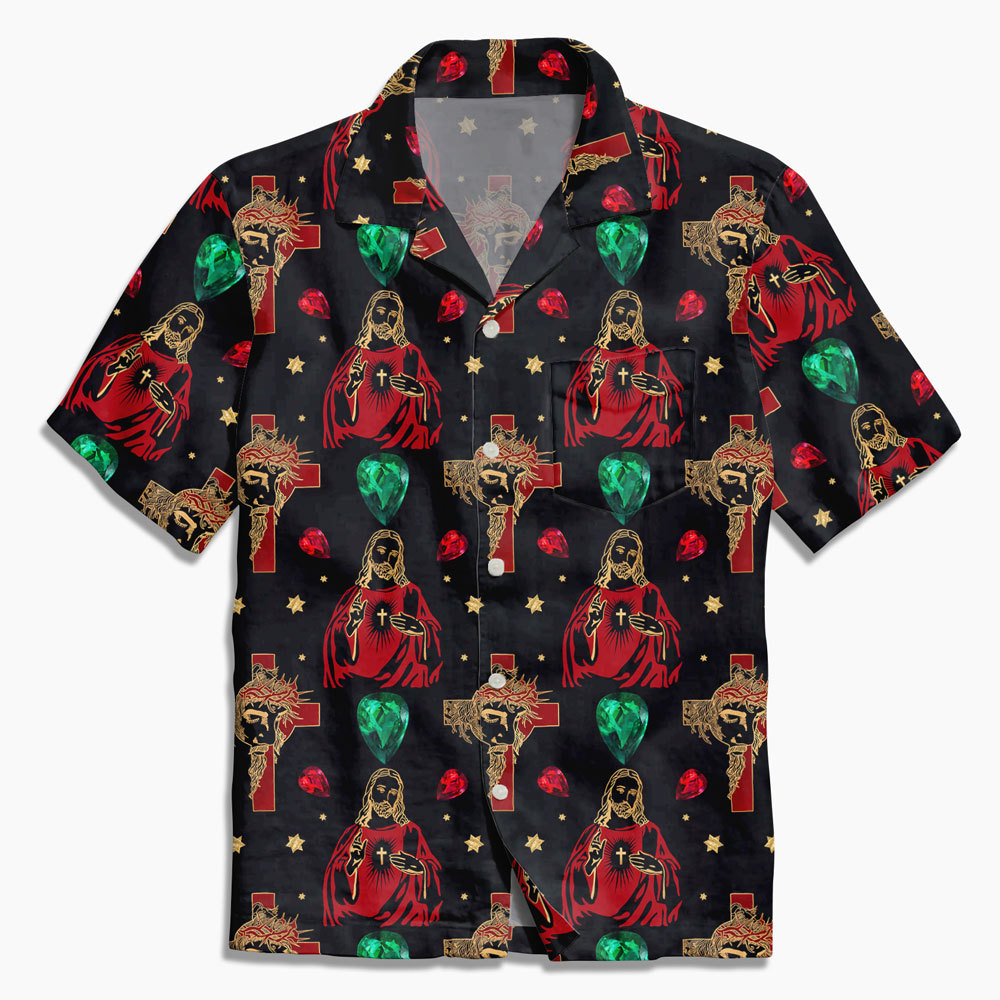 Red Jesus Christian Hawaiian Shirt
