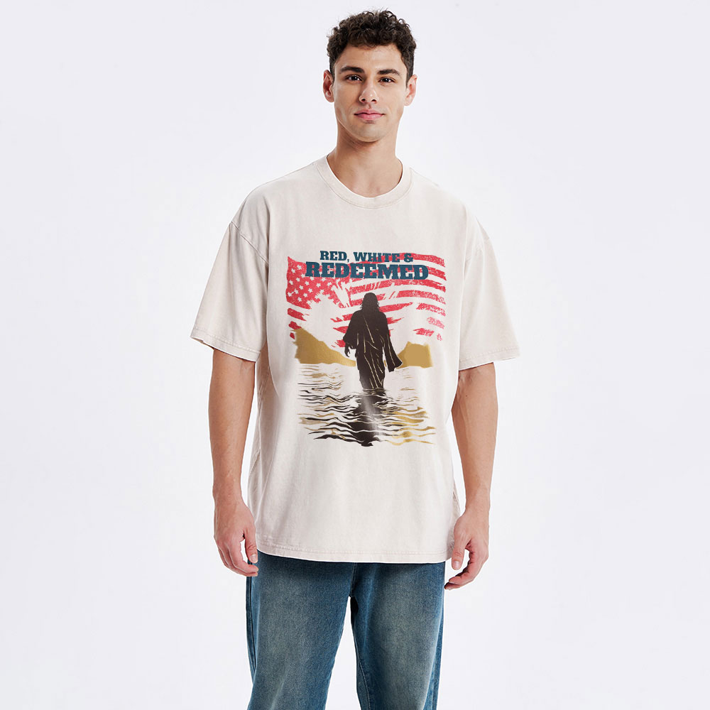 Red Whirt&Redeemed Christian Washed T-Shirt