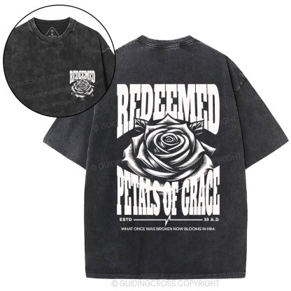 Redeemed Petals Of Grace Christian Washed T-Shirt