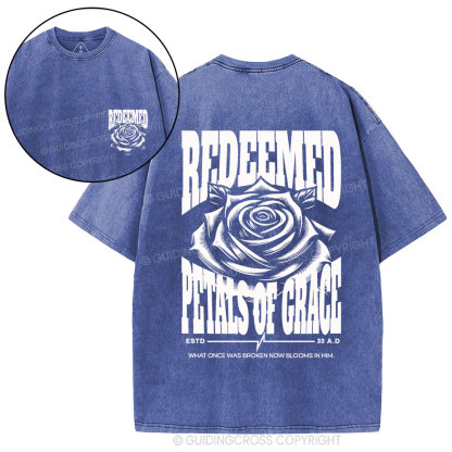 Redeemed Petals Of Grace Christian Washed T-Shirt