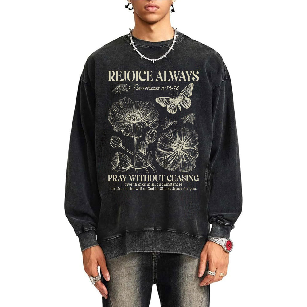 Rejoice Always Christian Washed Sweatshirt