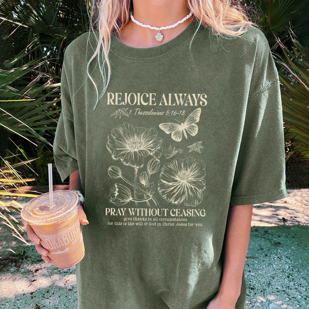 Rejoice Always Christian Washed T-Shirt