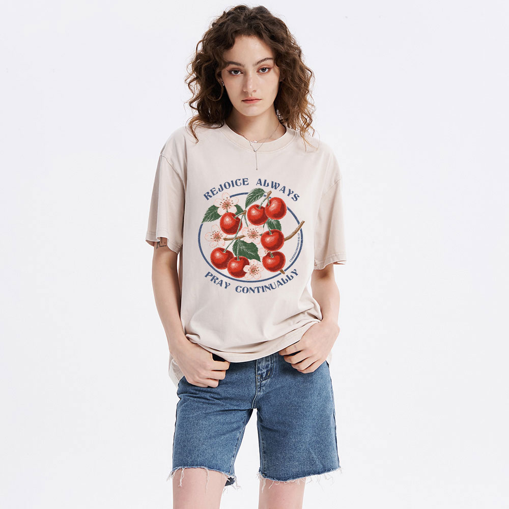 Rejoice Always Christian Washed T-Shirt