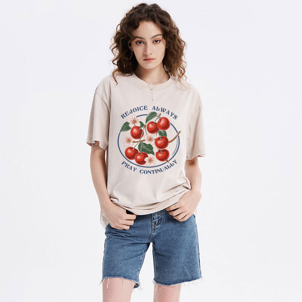 Rejoice Always Christian Washed T-Shirt