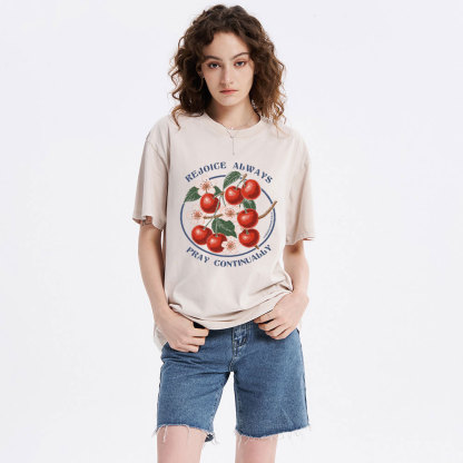 Rejoice Always Christian Washed T-Shirt