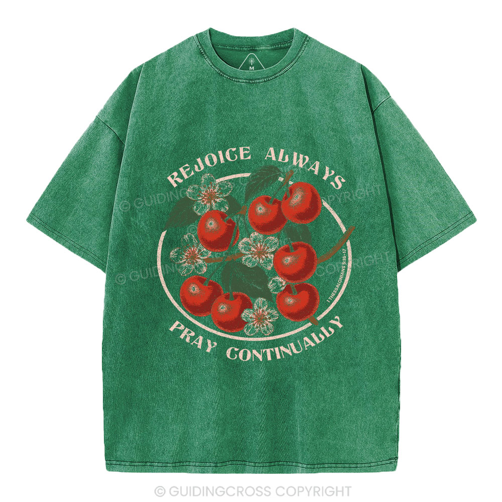 Rejoice Always Christian Washed T-Shirt