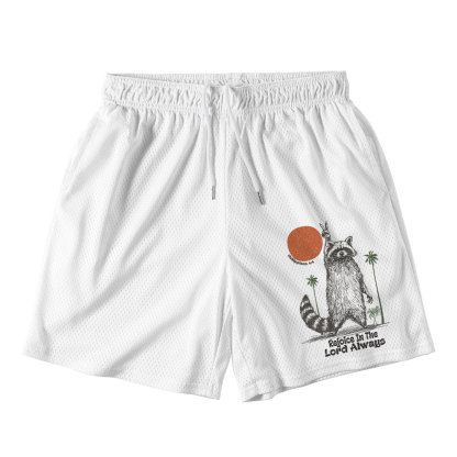 Rejoice In The Lord Always White Christian Mesh Shorts