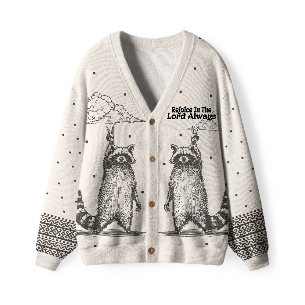 Rejoice In The Lord Always Christian Lightweight Cardigan
