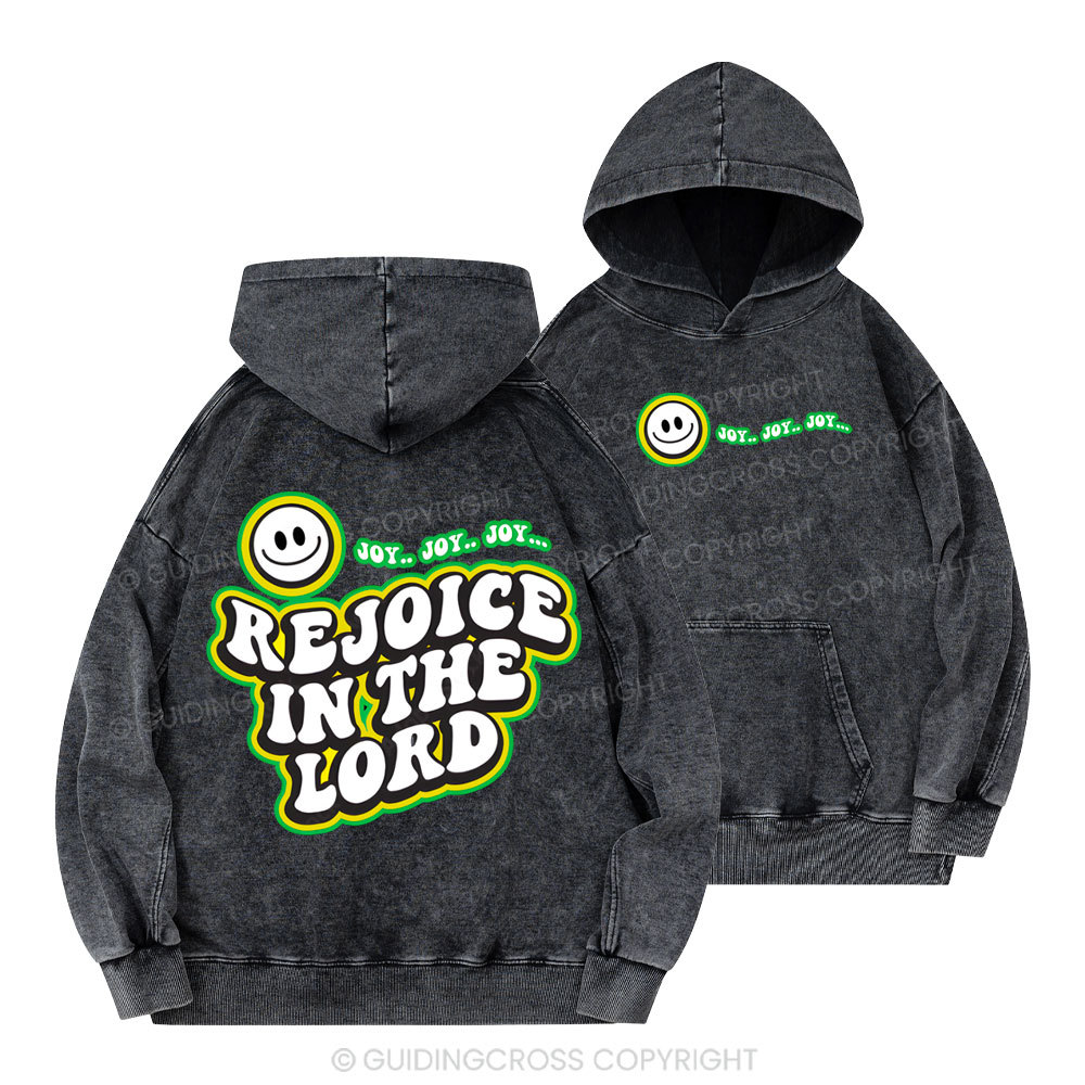 Rejoice In The Lord Christian Washed Hoodie