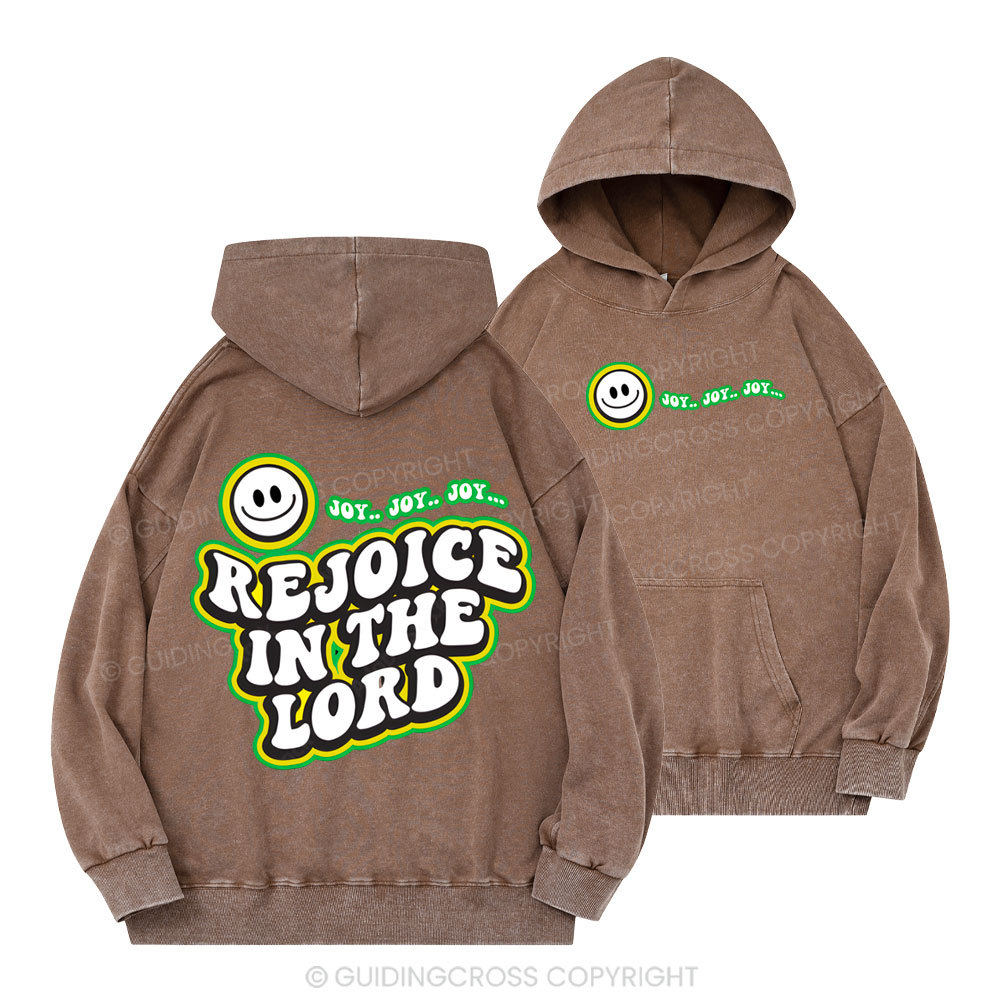 Rejoice In The Lord Christian Washed Hoodie
