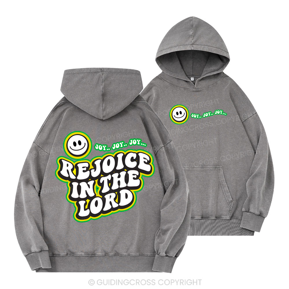 Rejoice In The Lord Christian Washed Hoodie