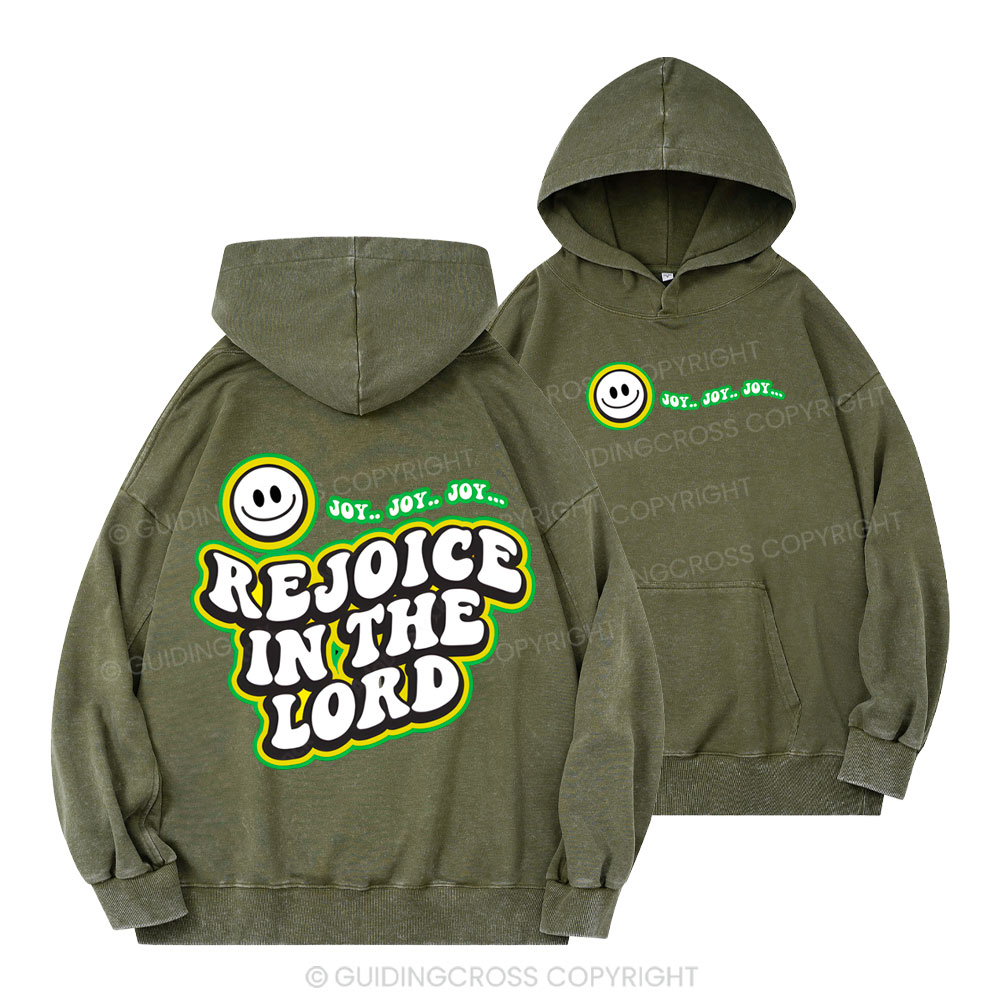 Rejoice In The Lord Christian Washed Hoodie