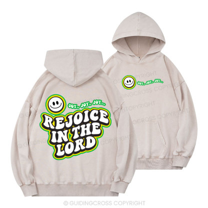 Rejoice In The Lord Christian Washed Hoodie