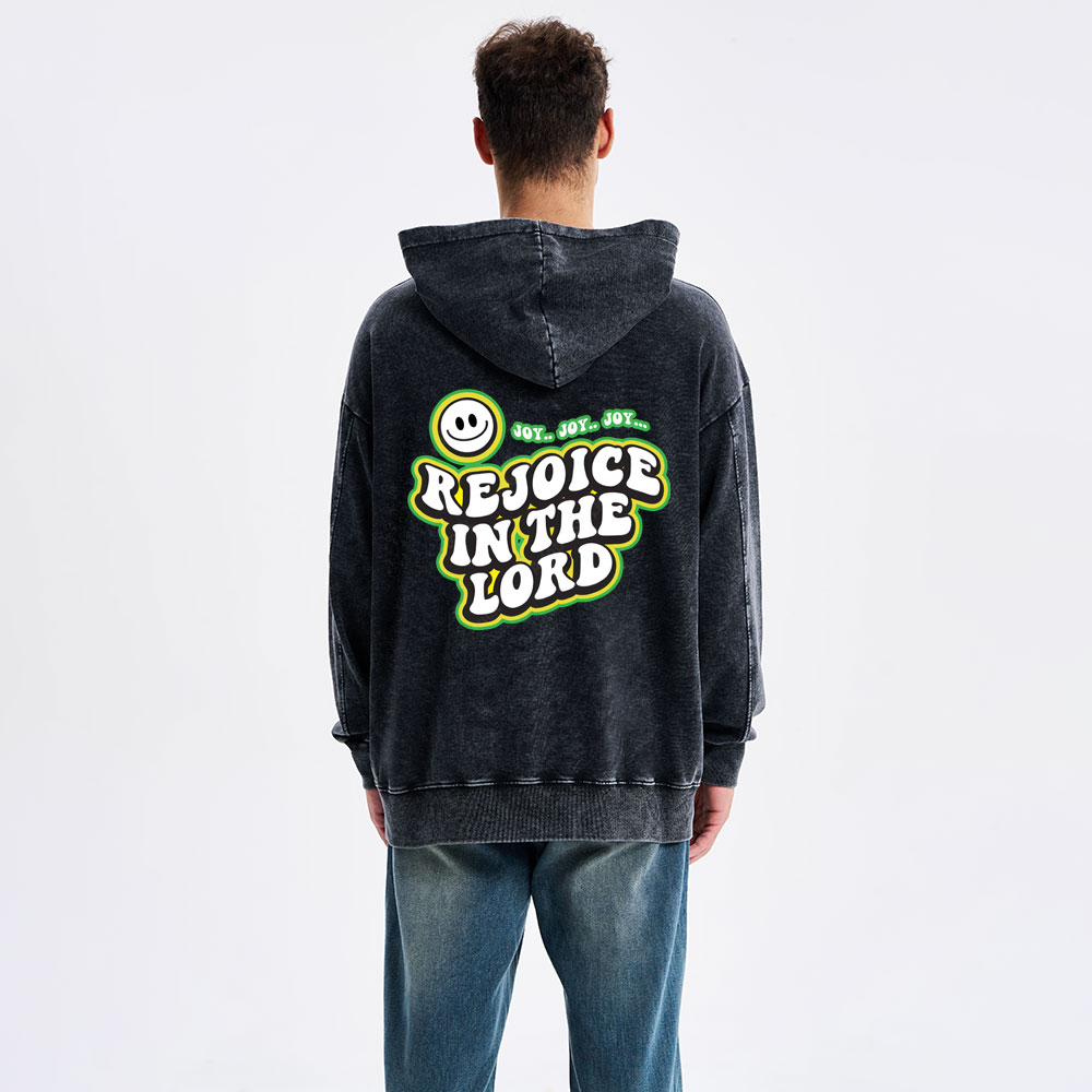 Rejoice In The Lord Christian Washed Hoodie