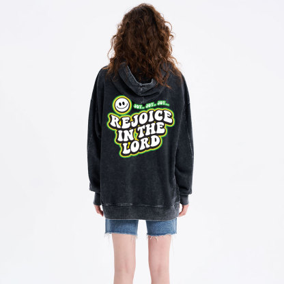 Rejoice In The Lord Christian Washed Hoodie
