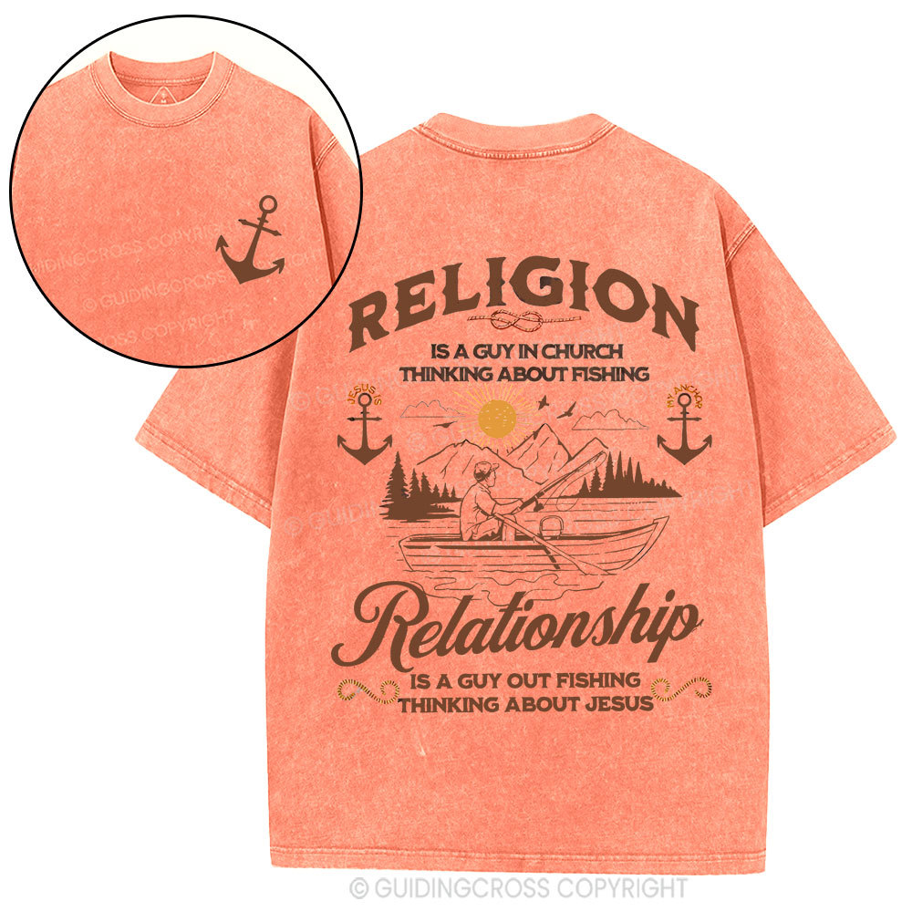 Religion Relationship  Christian Washed T-Shirt